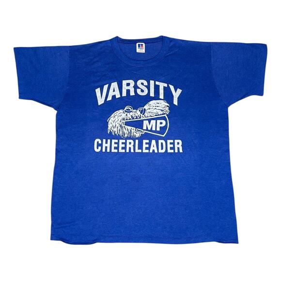 Vintage 90s Russell Athletic Varsity Cheerleader T-Shirt - Picture 1 of 6